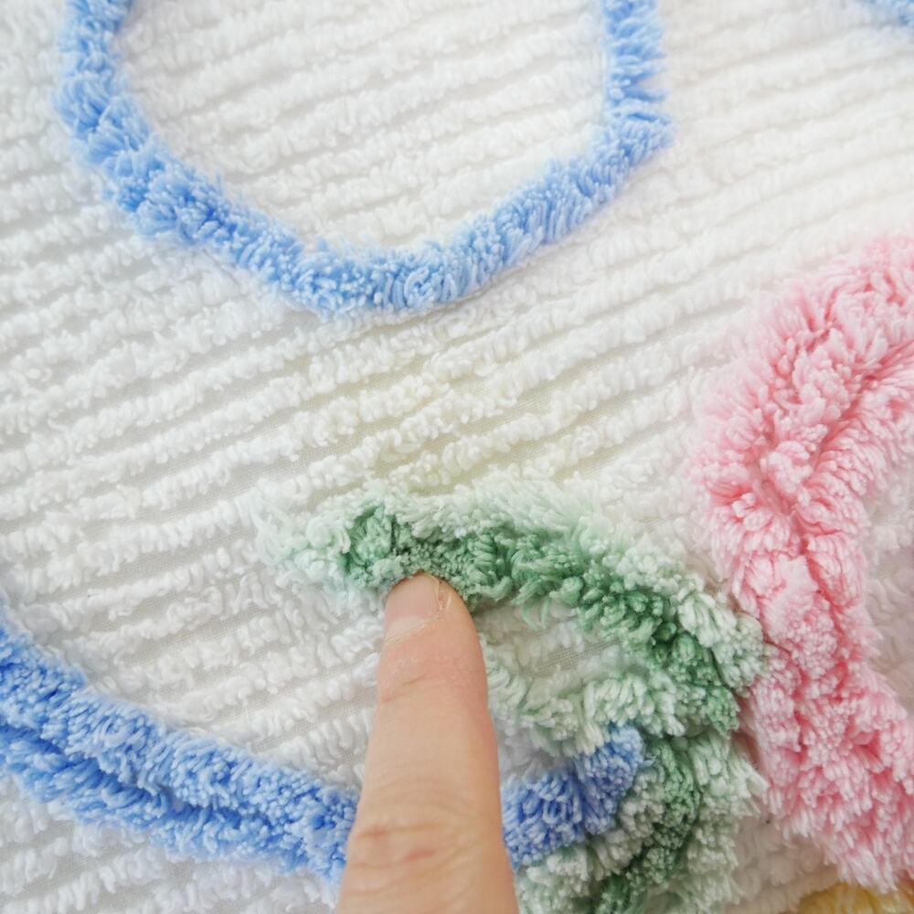 Vintage Chenille Bedspread Full ? 99" x 91" White Floral Cottage Cotton Granny - Picture 4 of 16